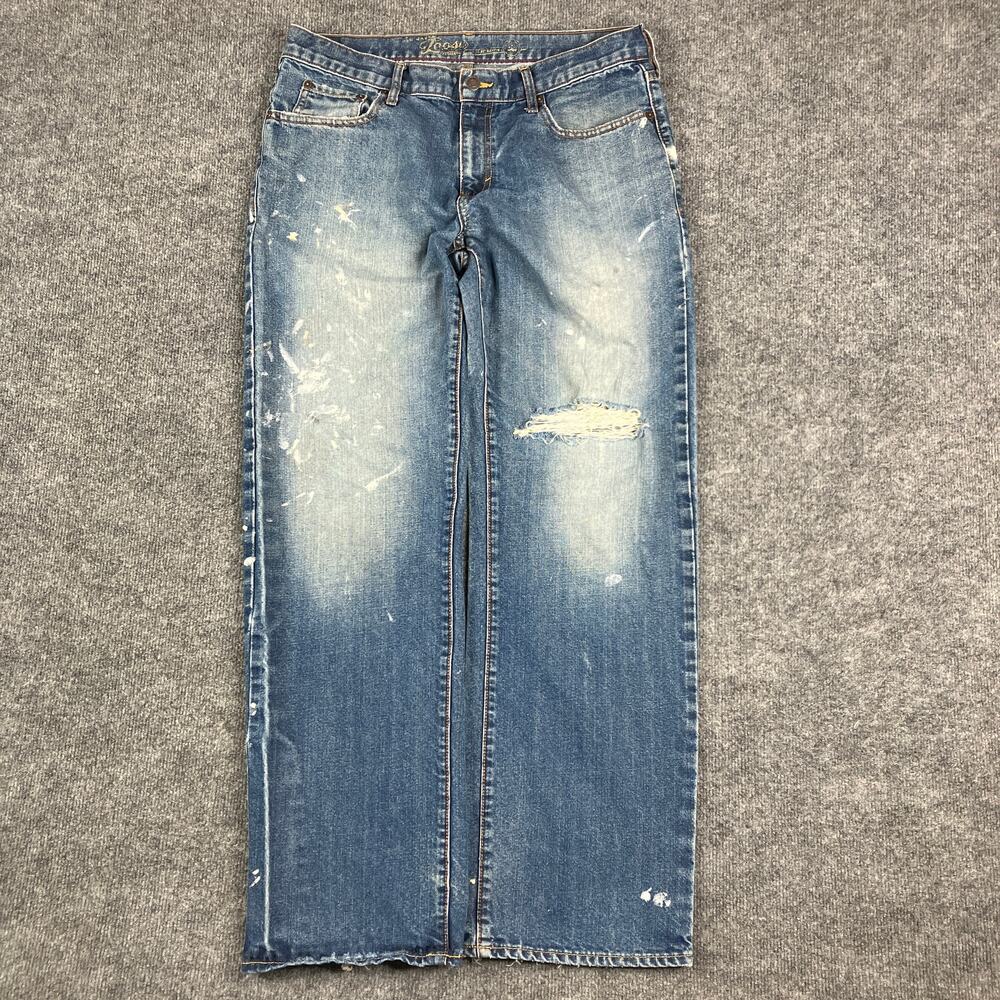 Old Navy Jeans Mens 34x34 Blue Distressed Straight Fit Faded Casual Denim Y2K
